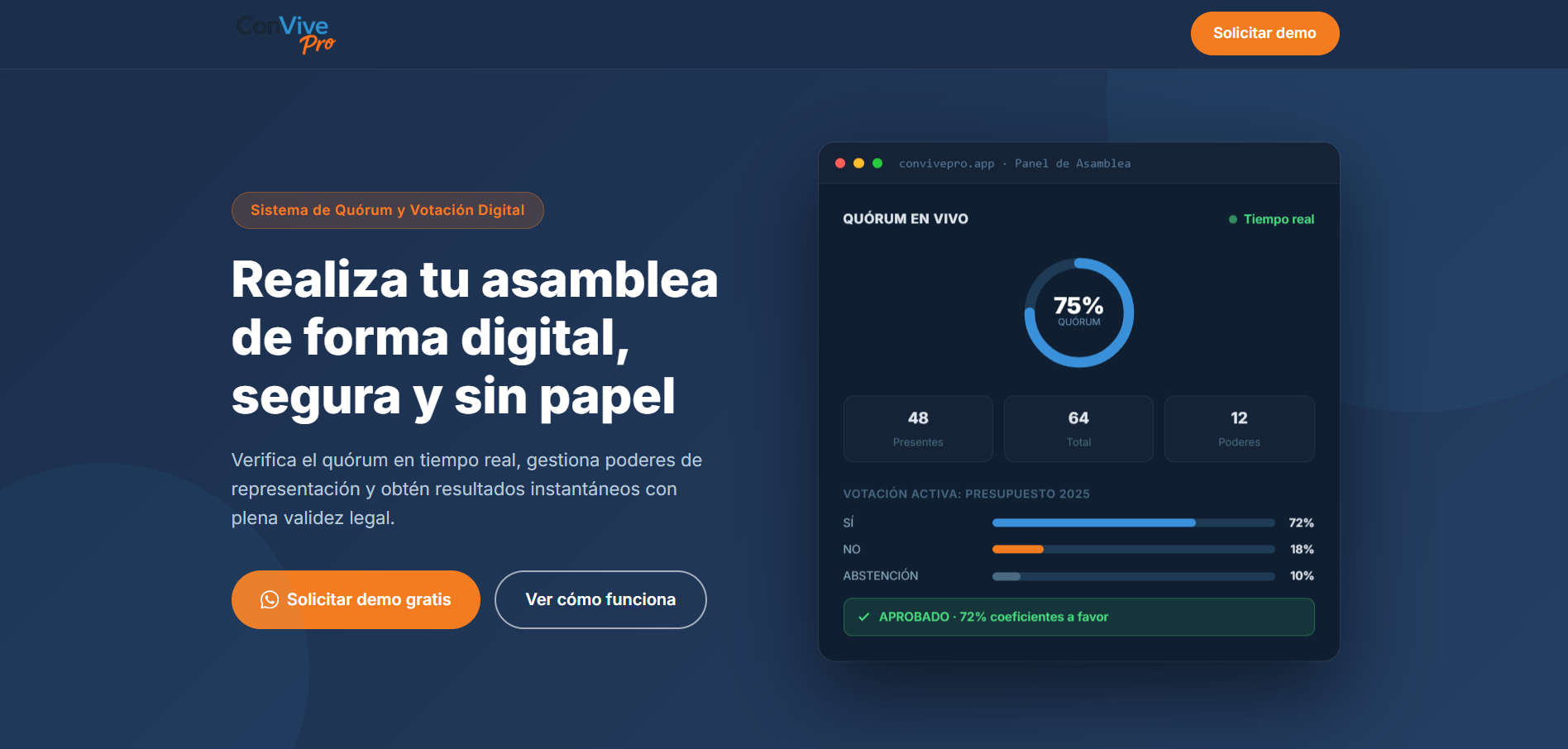 ConVive Pro — Panel de Asamblea